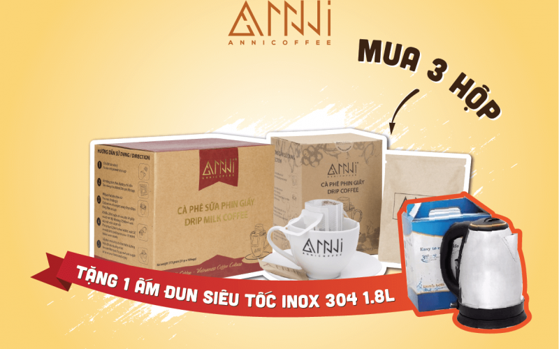 Ưu đãi mua cà phê tiện dụng - Nhận ngay ấm đun siêu tốc